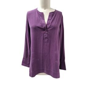 Soft Surroundings 100% Silk Sueded Top Tunic Plum/Purple Sz L Casual